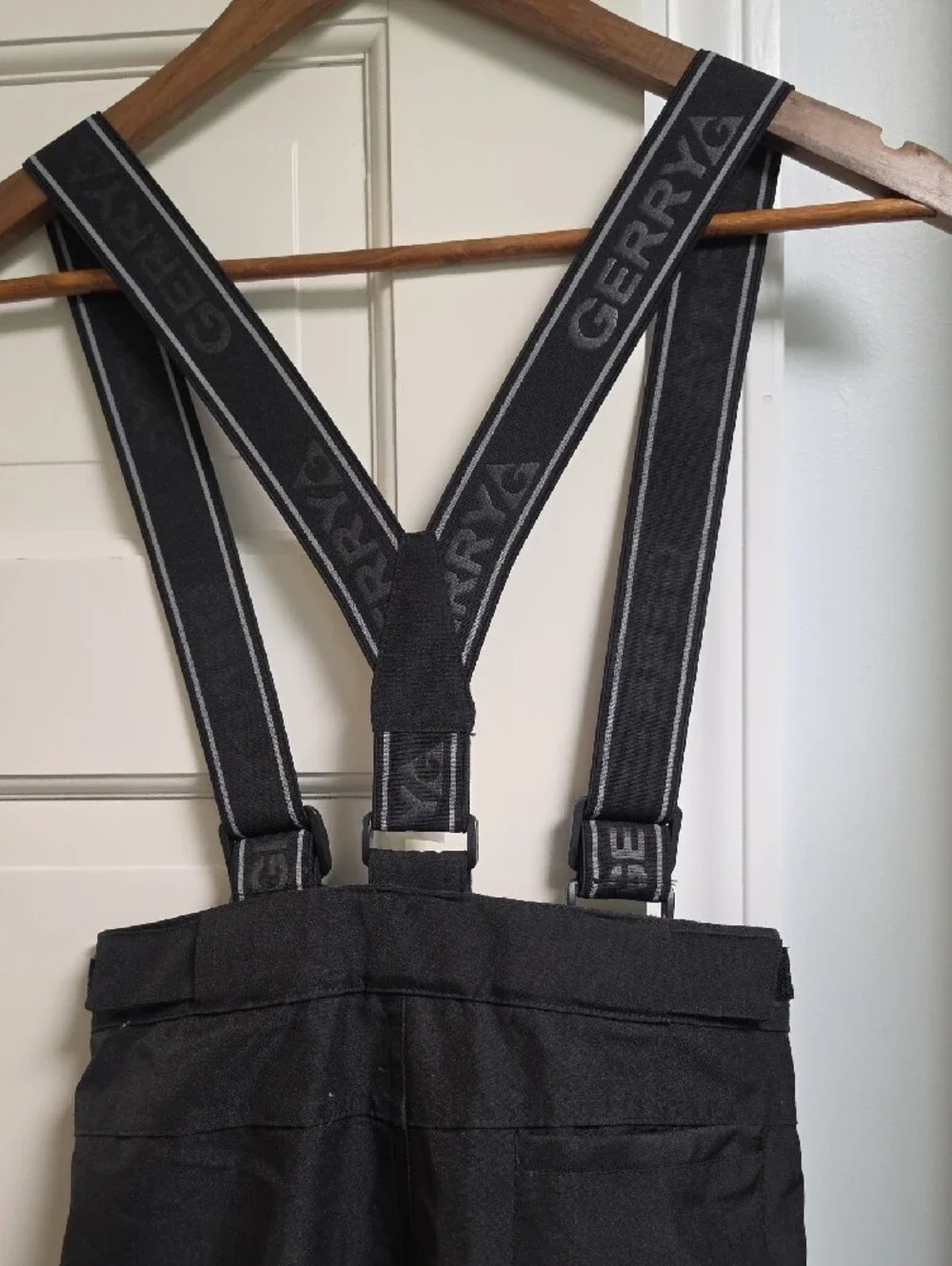 Gerry Weber Kids Black Snow Overalls with Logo Suspenders, Size 7-8